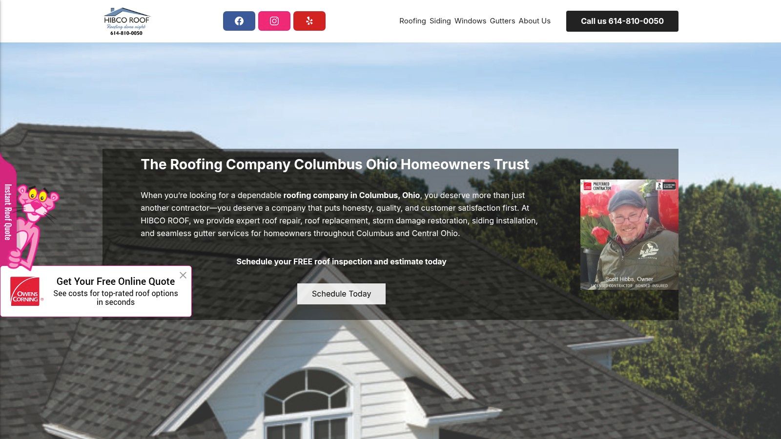 Screenshot from https://hibcoroof.com